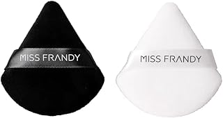 Kit Esponja Maquiagem Triangulo Veludo, Preto e Branco, Miss Frandy