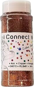 ICW Glitter Cobre Extra Fino Holográfico Glitter Arte para Unhas, Maquiagem, Copos ou Artesanato